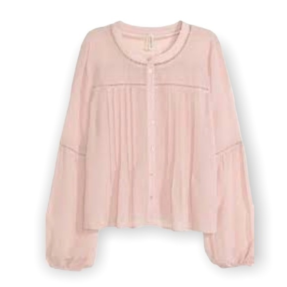 Maurices Blush Crepe Pintuck Peasant Blouse NWOT - Picture 1 of 5